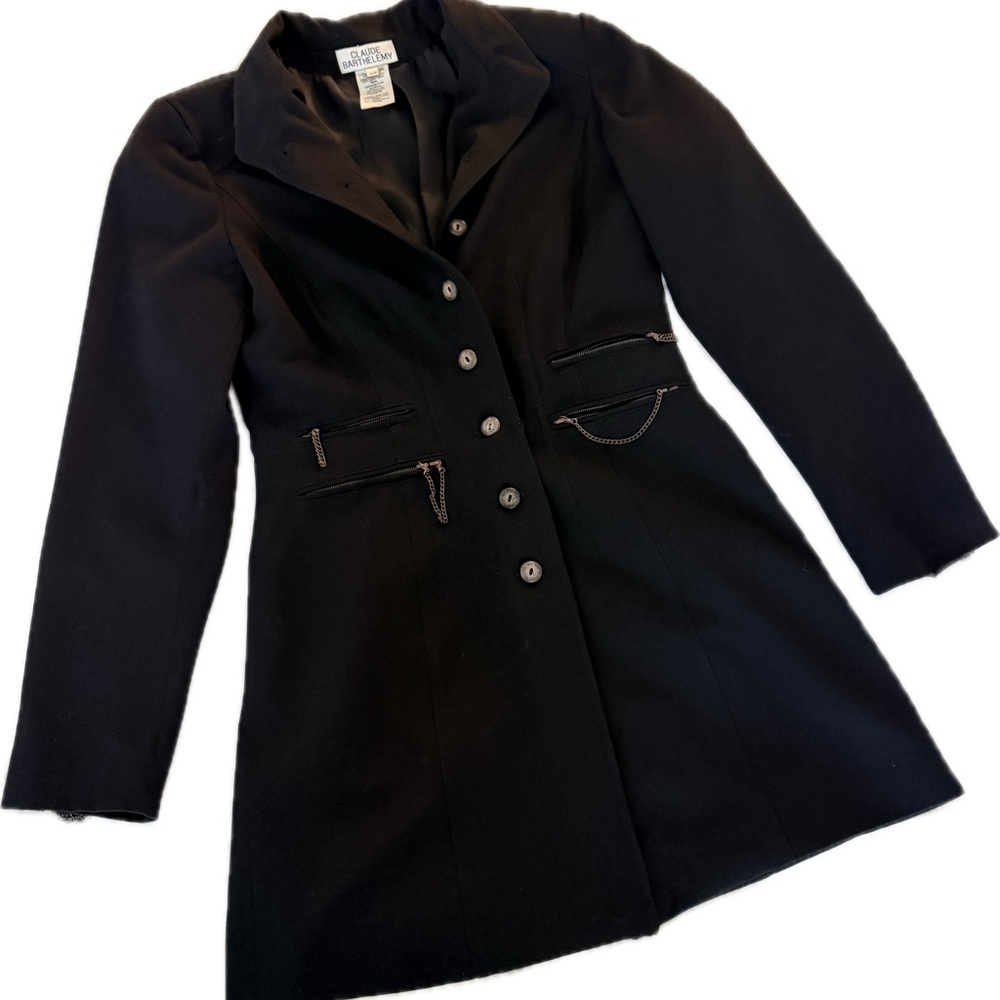 Claude Barthelemy Parisian Courtier Syle Black Jacket with Zipper Details